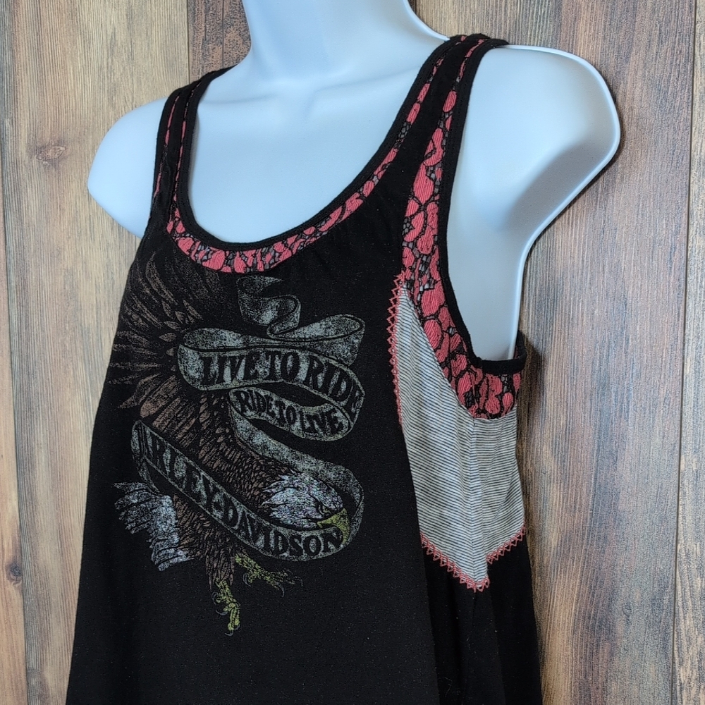 Harley-Davidson Black Graphic Embroidered Tank M          R256 - Picture 2 of 6